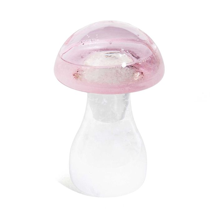 BAROMETRE A CRISTAUX CHAMPIGNON ROSE