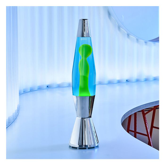 LAVA LAMPE ARGENT BLEU LAVE VERTE