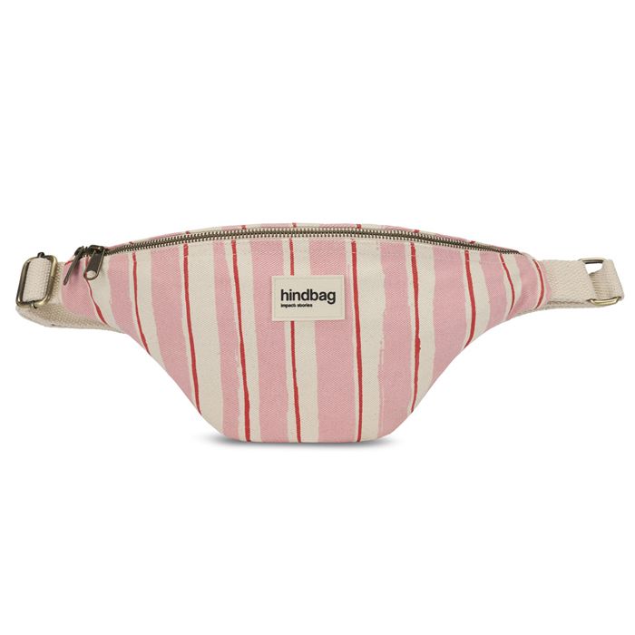 SAC BANANE OLIVIA RAYURES ROSE