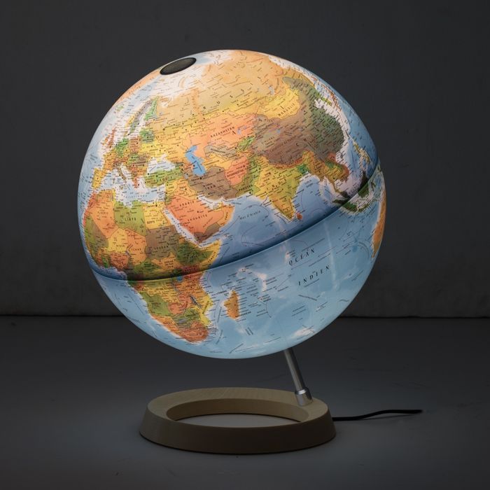 GLOBE ATMOSPHERE BASE BOIS 30 CM