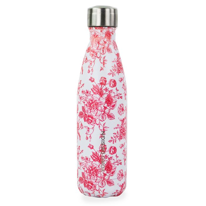 9OUTEILLE ISOTHERME 500ML FLEURS ROUGE