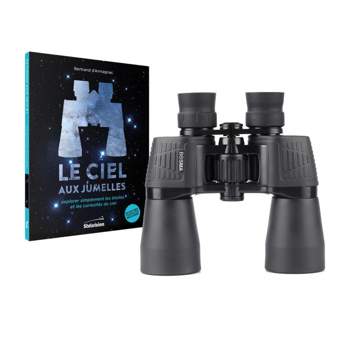 COFFRET JUMELLES 10X50 + LIVRE