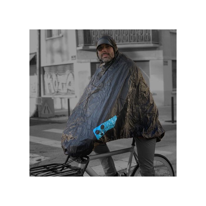 PONCHO VELO NOIR BLEU RPET