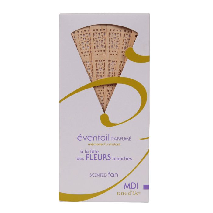 EVENTAIL BAL FLEURS BLANCHES