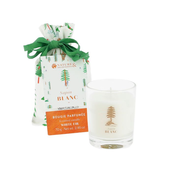 BOUGIE 70G SAPIN BLANC 2019 DANS POCHON