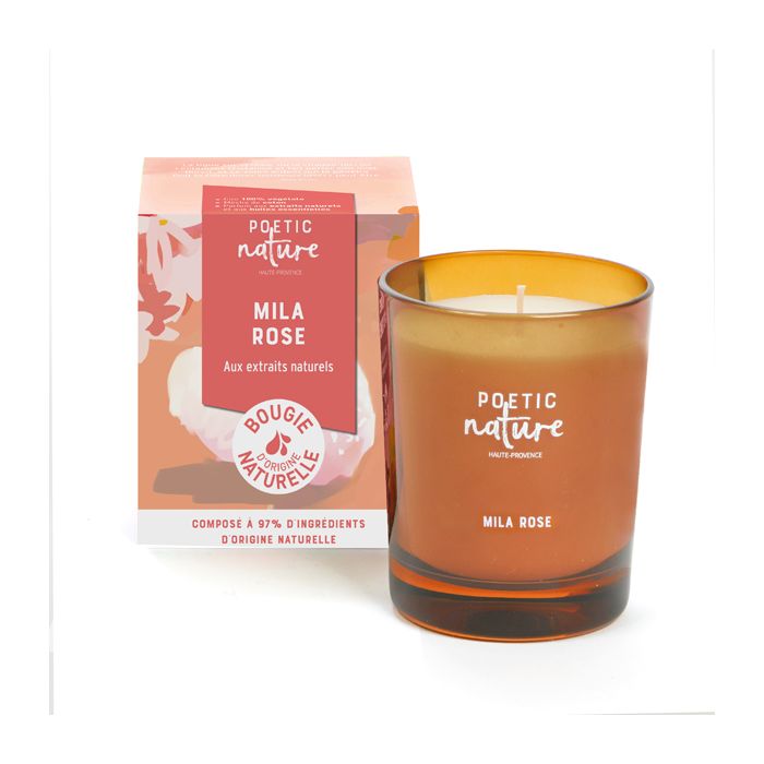 BOUGIE MILA ROSE NATUREL 180G