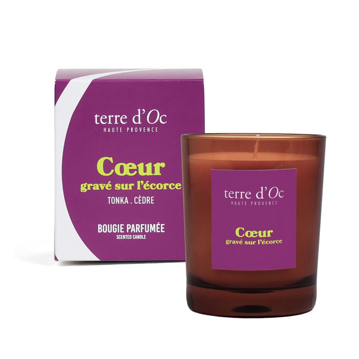 BOUGIE 180G COEUR GRAVE SUR L ECORCE