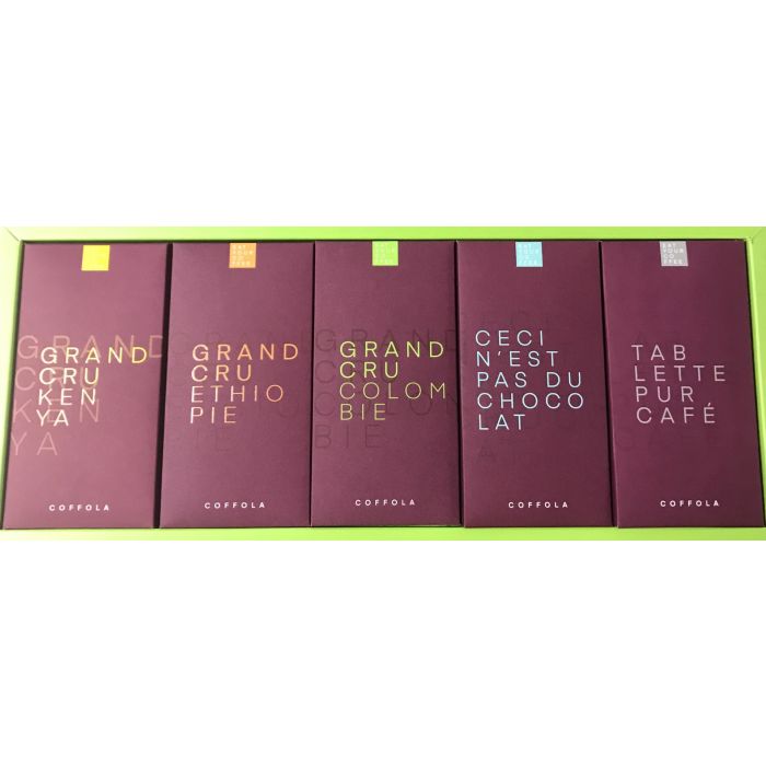 Coffret Collection Coffola 5 tablettes Grands Crus 425 gr