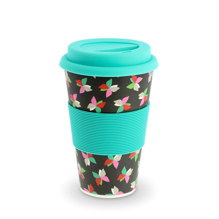 MUG FIBRE DE BAMBOU NOIR ET BLEU 400ML