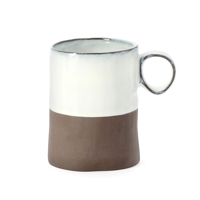 MUG BICOLORE FAIT MAIN ECRU ET GRIS
