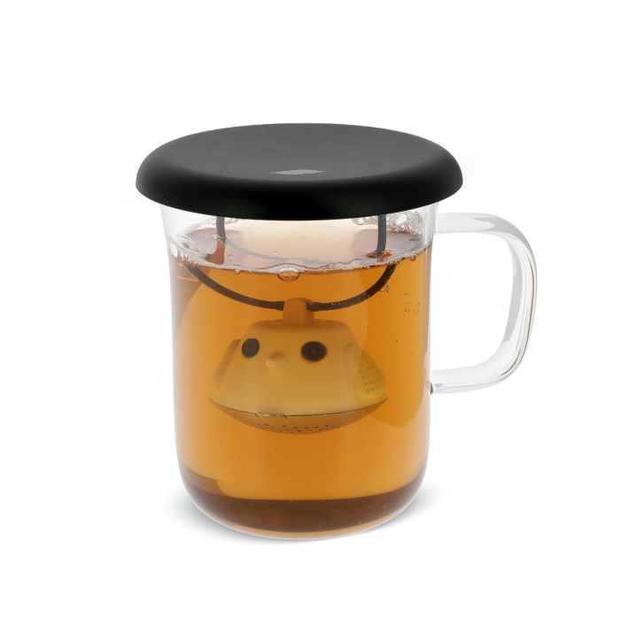 TASSE VERRE INFUSEUR BIRDIE NOIR 400ML