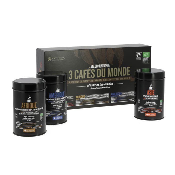 COFFRET 3 CAFES DU MONDE 3*250G BIO