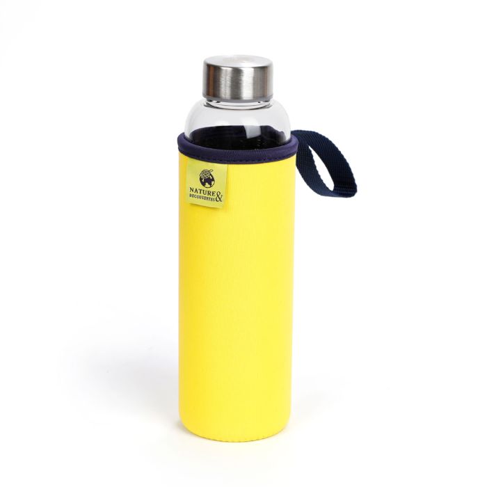 GOURDE VERRE AVEC NEOPRENE 500ML JAUNE