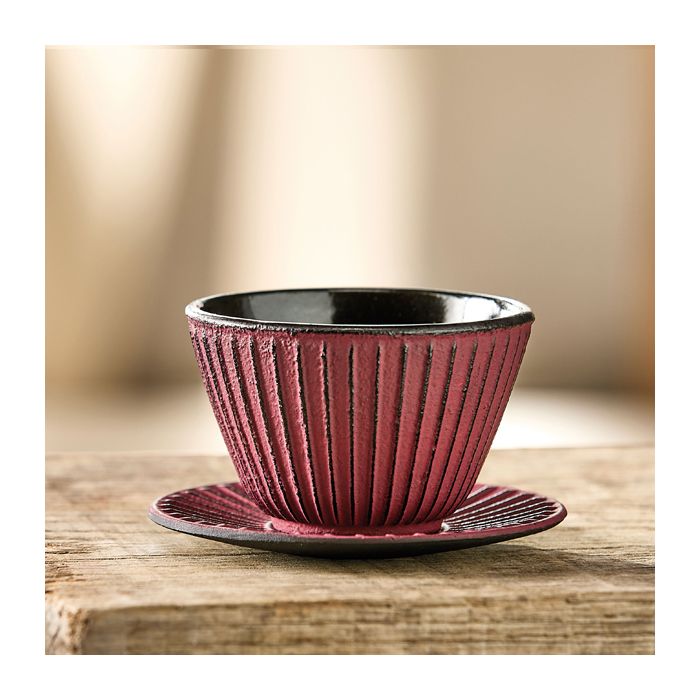 TASSE SOUCOUPE FONTE ROUGE