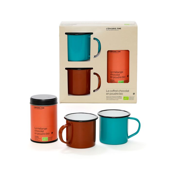 COFFRET 2 TASSES + CACAO EN POUDRE 250G