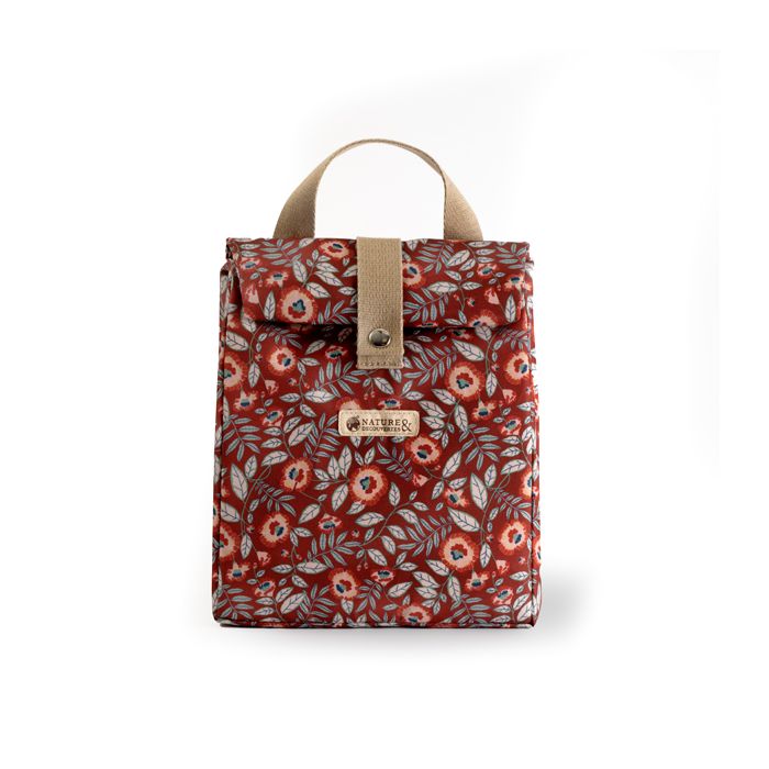 SAC LUNCH ELLIOT FLEURS ROUGE ETANCHE