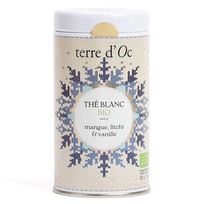 BOITE THE BLANC MANGUE LITCHI VANILLE