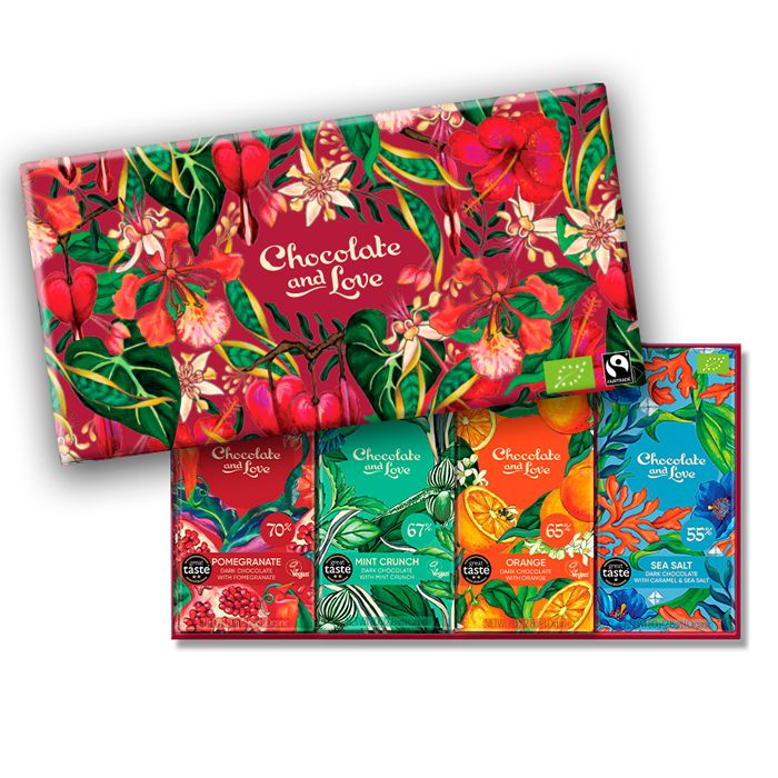 BOITE RED HEART 4 TAB CHOCOLAT