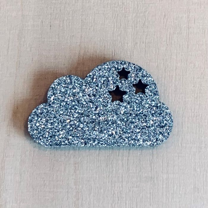 BROCHE FEUTRINE NUAGE ARGENT