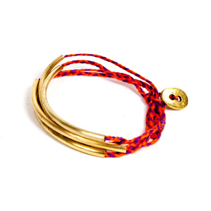 BRAC TRESSE ORANGE ET VIOLET