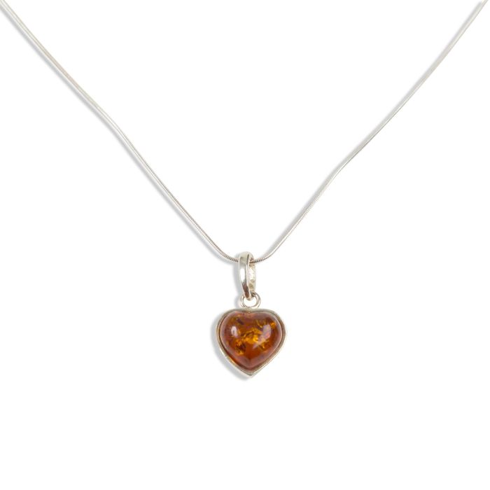 COLLIER AMBRE COEUR