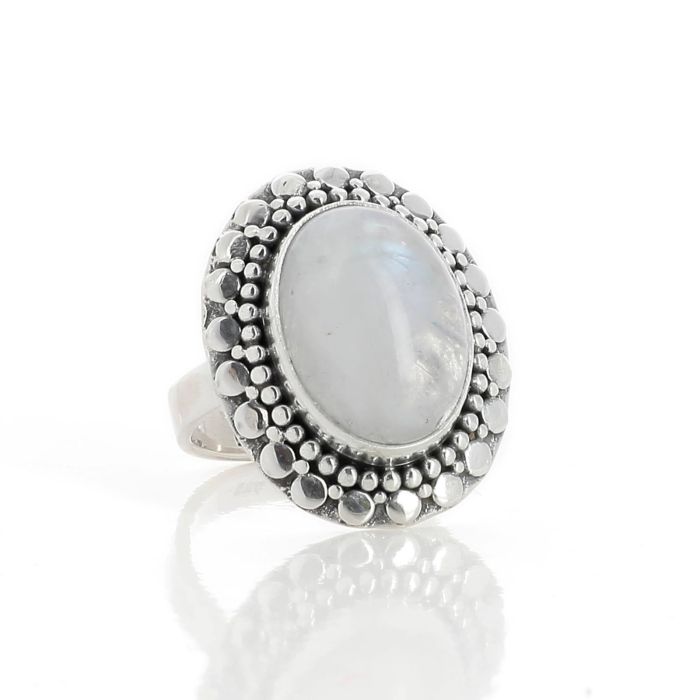 Bague en argent et pierre de Lune Nature Decouvertes Suisse