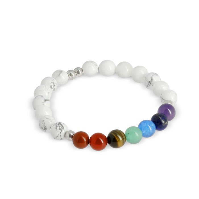 BRACELET HOWLITE & PIERRES FINES