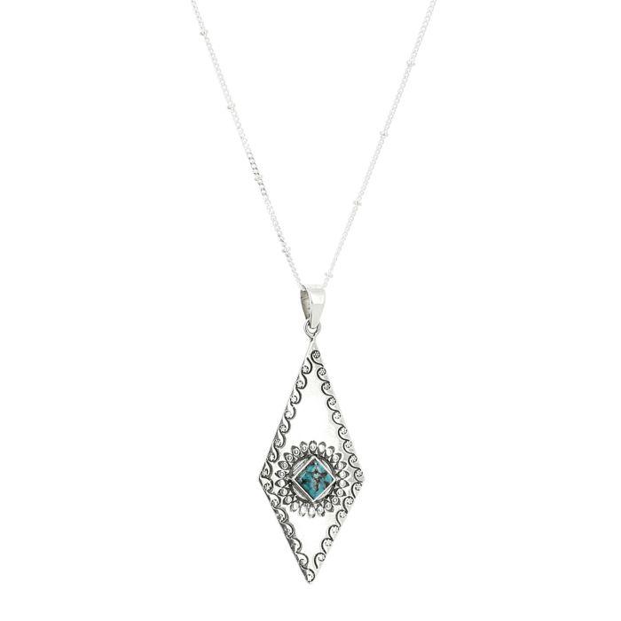 COLLIER LOSANGE ET TURQUOISE