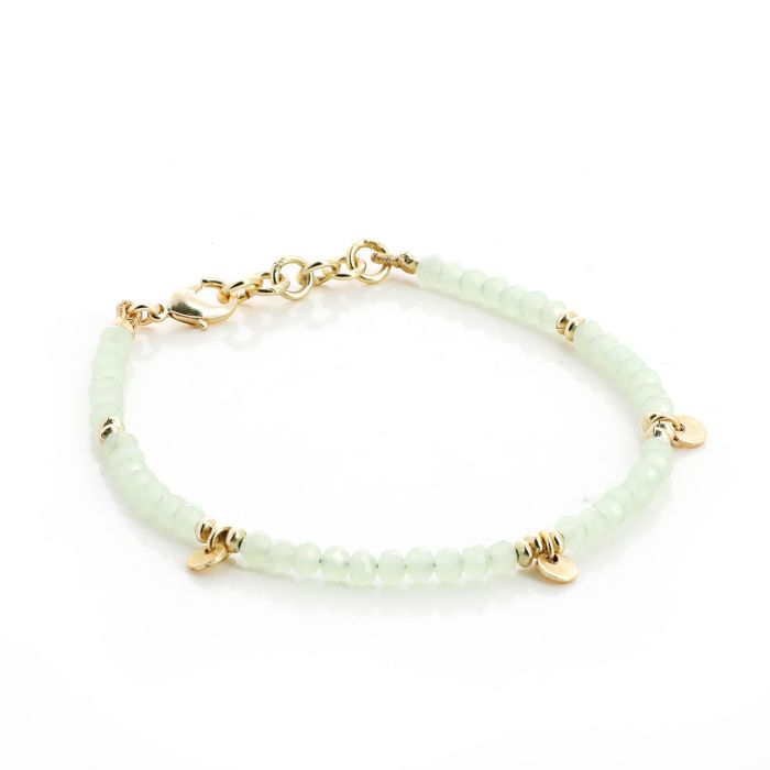 BRACELET PERLES VERRE VERTES