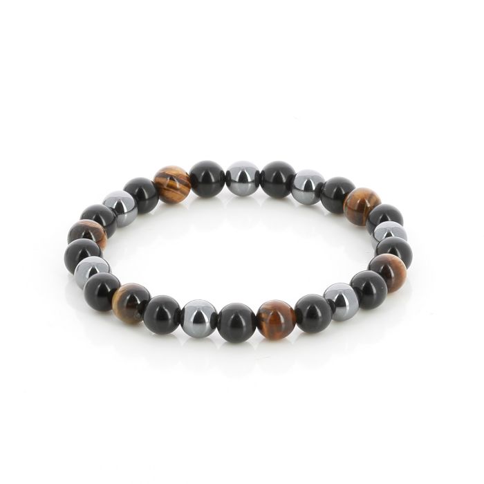 BRACELET OEIL DE TIGRE OBSIDIENNE HEMATI