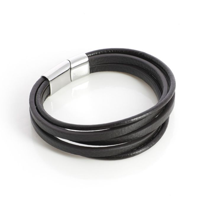 BRACELET HOMME CUIR ACIER