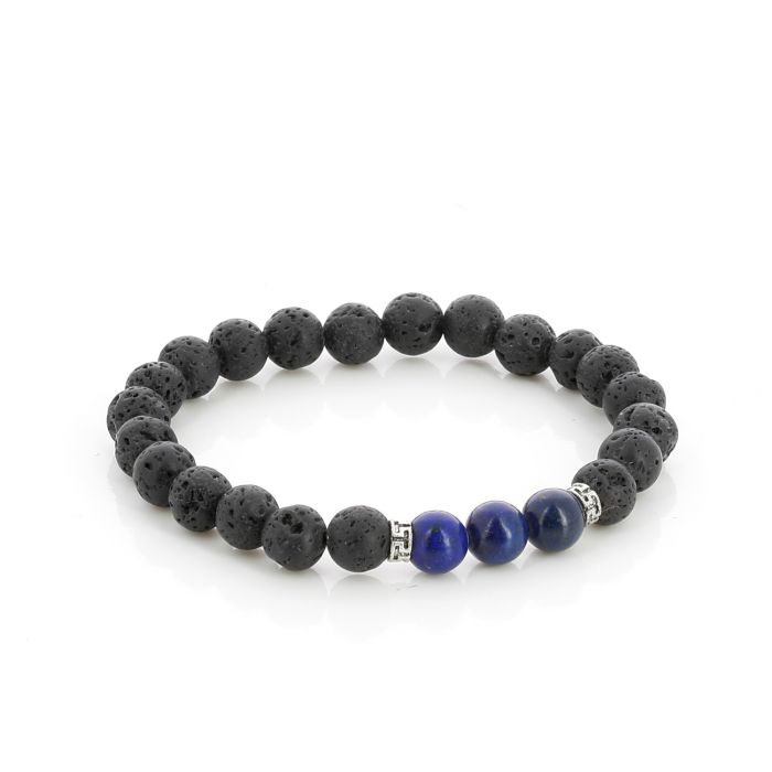 BRACELET LAVA ET LAPIS LAZULI NAT MIXTE