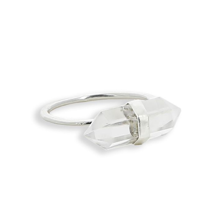 BAGUE 925 SILVER CRYSTAL QUARTZ 58