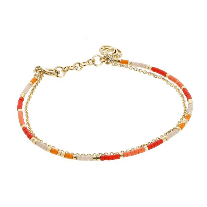 BRACELET DOUBLE PERLES ASIE LOTUS