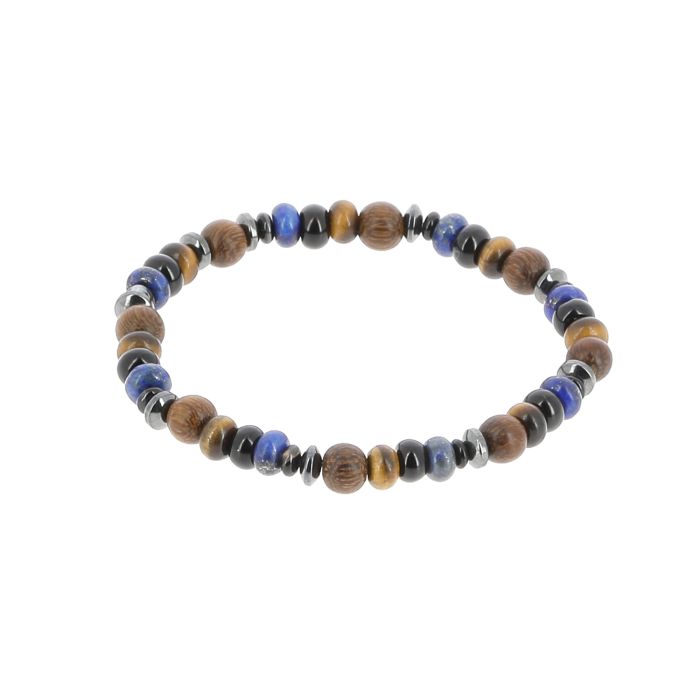 BRACELET HOMME LAPIS OEIL DE TIGRE NAT