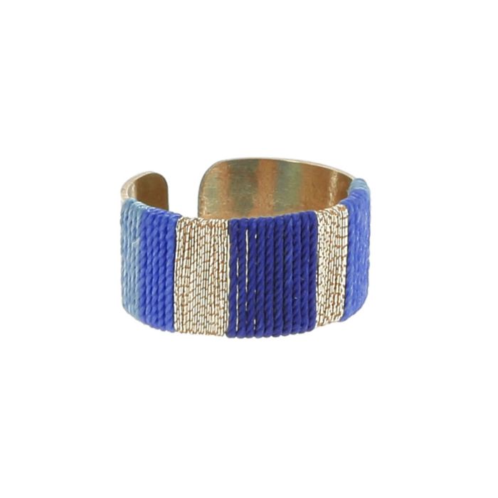 BAGUE BRODEE BLEUE