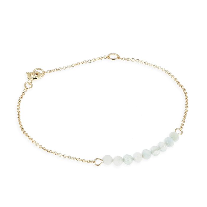 BRACELET OCEAN SIMPLE LAITON AIGUEMARINE