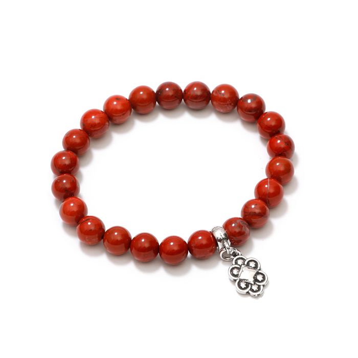 BRACELET EN JASPE ROUGE NATURELLE