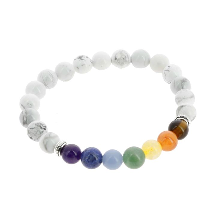 BRAC BE HOWLITE 7 CHAKRA PIERRE NAT MIXT