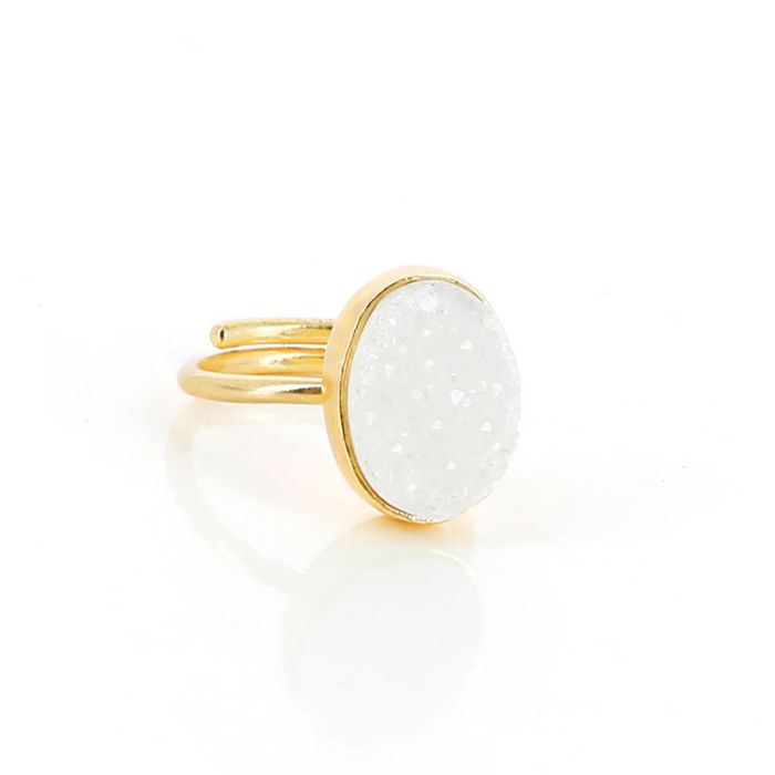 BAGUE QUARTZ BLANC DRUZY T56