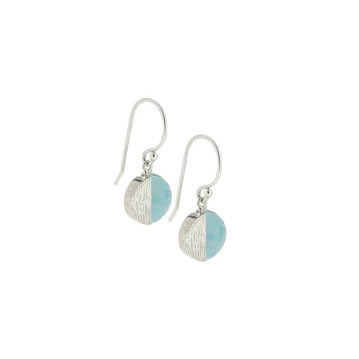 BO DORMEUSE ARGENT AMAZONITE ROND