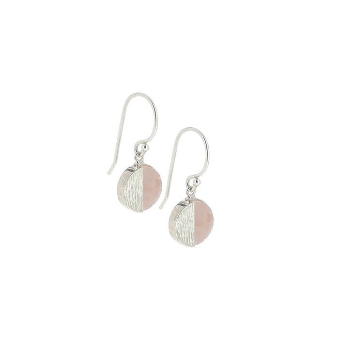 BO DORMEUSE ARGENT QUARTZ ROSE ROND