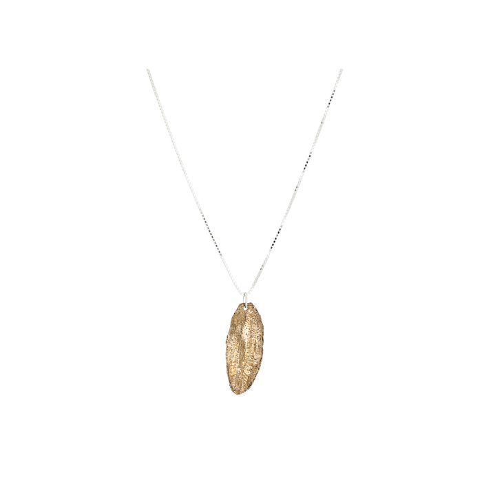 COLL GUI BRONZE DORE CHAINE ARGENT