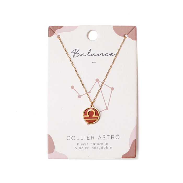 ASTRO COLLIER BALANCE JASPE ROUGE