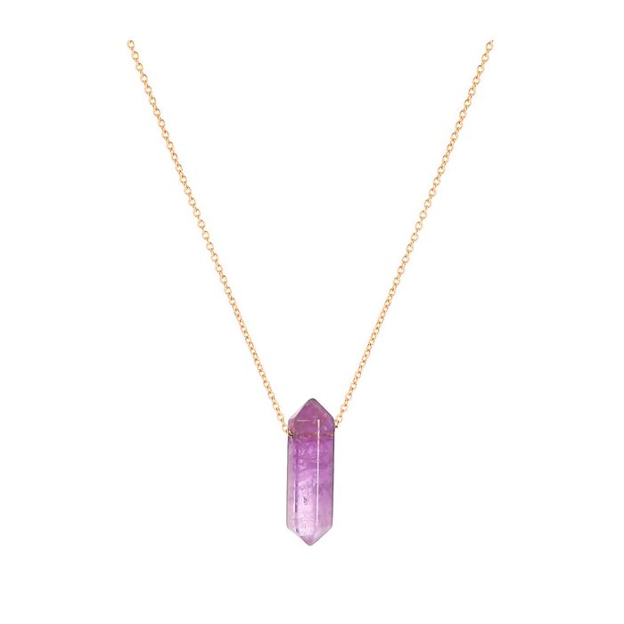 F.SACRE COL.CRISTAL AMETHYSTE ACIER DORE