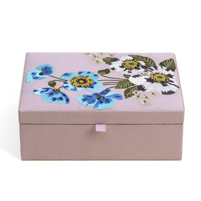 BOITE PERLES FLEURS 21X16X8 CM