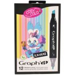 SET 12 MARQUEURS ALCOOL GRAPH IT KAWAI