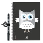 WhyNote Book Eco A5 - Cartoon Owl Grey