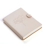 CARNET CUIR RECYCLE LOTUS ROSE 18x13CM