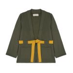 VESTE KIMONO INTERIEUR COT BIO VERT GM